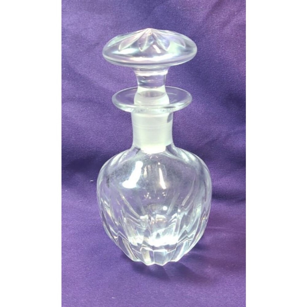 Crystal Cut Perfume Bottle With Stopper 6"